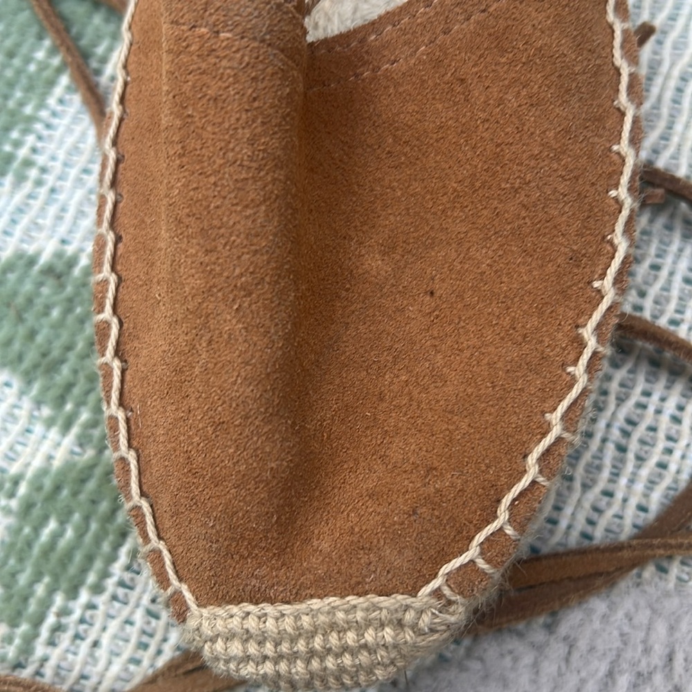 Tan Leather Soludos Espadrille Size 8